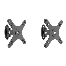 2X Monitorbevestigingsstandaard, Wandmontagearm, Hangend Rek, VESA 100x100mm en 75x75mm Ondersteuning voor 10-32 Inch Schermen