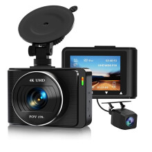 Autodashcamera, 4K 1080p Dashcam WiFi-Recordercamera Vooraan en Achteraan voor Auto'S met App-Bediening, G-Sensor, Lusopname