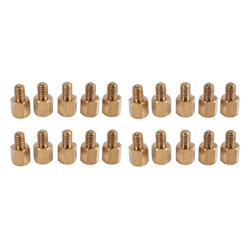 20 pcs PC PCB Mainboard Spacer Hexagonal Brass M3 * 5 + 4 mm
