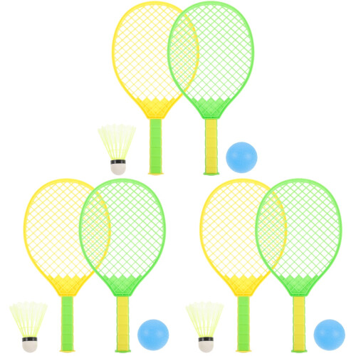 3Sets Kinder Badminton Set Mit Bällen, Robust Und Farbenfroh 1