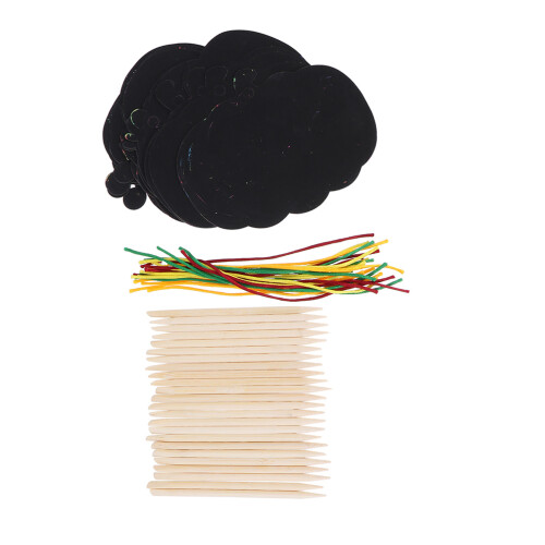 96Pièces À Gratter Créatives Papier Noir Fête 2