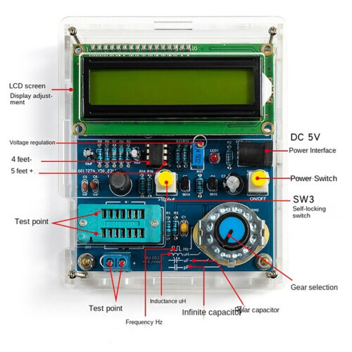 Capacitance and Inductance Meter Frequency Measurement DIY Electronic Kit 51 Monolithic Tester Circuit Board Welding Kit 1