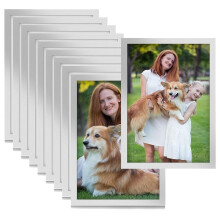 10PCS A5 Magnetic Diamond Art Frames, Self Adhesive Magnetic Picture Frame Diamond Painting Frames Display Frame Silver