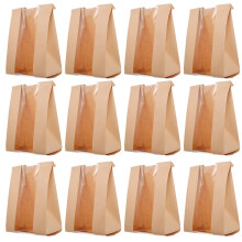 100Pièces Sacs À Pain En Papier Kraft À Fenêtre Kaki Pour Boulangerie