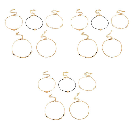 3Pièces Bracelets De Dorés Réglables Style Plage Durable 2