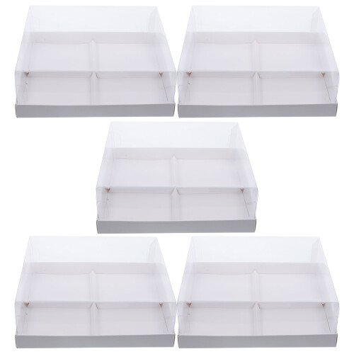 25Pièces Boîtes Transparentes Blanches Pour Boulangerie