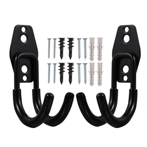 4Pièces Support Tuyau Extérieur Noir Robuste Acier Caoutchouc 2