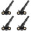 4Pièces Support Câble D'accélérateur Facile À Monter Noir Pour 4