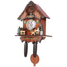 Antyczny Drewniany Zegar śCienny z KukułKą Bird  Bell Swing Alarm Watch Home Art Decor 006