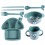 1Ensemble Enfant Vert PP Fibre Blé Cuisine 1