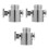 3Pièces Valve Diverter ABS Argentée Compatible Douche Salle De Bain 4