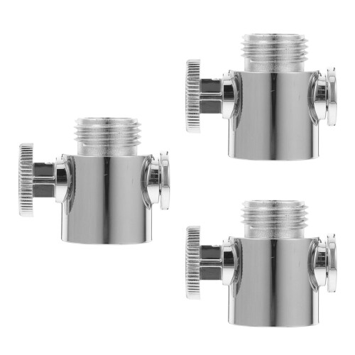 3Pièces Valve Diverter ABS Argentée Compatible Douche Salle De Bain 2