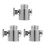 3Pièces Valve Diverter ABS Argentée Compatible Douche Salle De Bain 8