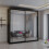 MN Furniture Double Sliding Full Mirror Wardrobe Black 200cm 1