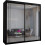 MN Furniture Double Sliding Full Mirror Wardrobe Black 200cm 2