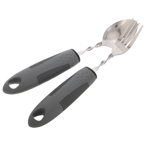 3Ensembles Ustensiles Courbés Antivibrations Acier Souple