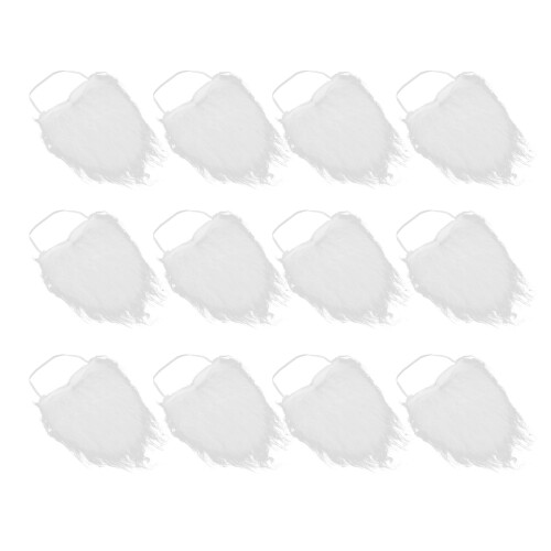 60Pièces Fausses Barbes Blanches Polyester Pour Fêtes Costume