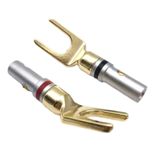 2 stuks vergulde 4 mm bananenstekker luidsprekerconnector Y