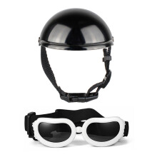 Ensemble couvre-chef et lunettes pour chien, casque pour-FM