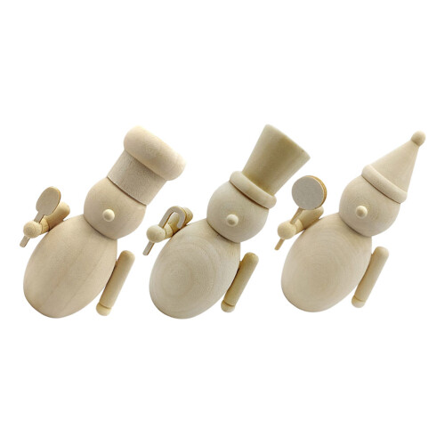 9Pièces Figurines Bois Non Fini Jouets DIY 2