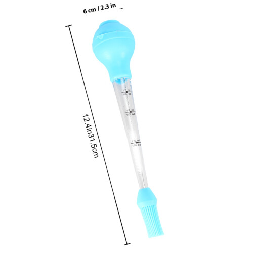 1Ensemble À Huile Cuisine Bleu En Silicone Portable 2