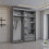 MN Furniture Double Sliding Full Mirror Wardrobe Grey 150cm 3