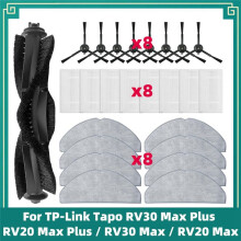Filtro, Cepillo Lateral Principal y Almohadilla de Fregona para Aspiradoras para Tapo RV30 Max / RV30 Max / RV20 Max / RV20 Max