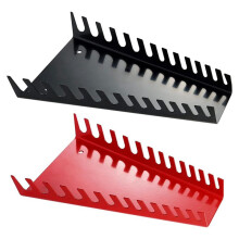 2 Pack Metal Wrench Organizer- Premium Wrench Holder Tray, Wall-Mounted Storage Solutions for Wrench (1 Red & 1Black