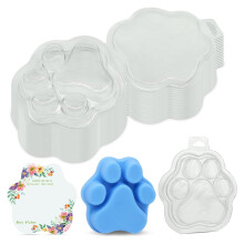50 Pack Cat'S Claw Shaped Wax Melt Clamshells, for Wax Cubes, Clear Empty Tray Molds for Wickless Tarts Candles