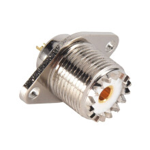 5 PCS UHF SO239 Female 2 Hole Female Jack with Rhombic Flange Soldering Panel RF Connector Socket Female Connector