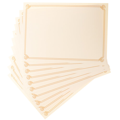 30Pièces Certificat Imprimable Beige A4 Pour Usage École