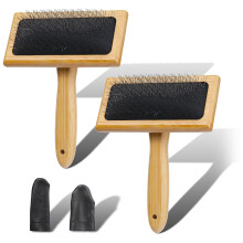 2 St TräUllskartor, för Ull, Fibrer, Katt, Hundar, TräUllskartor Borste för Ullfiltspinning
