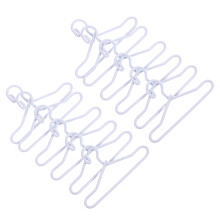 200Pcs White Alloy Miniature Doll Clothes Hangers for Toy Room Storage