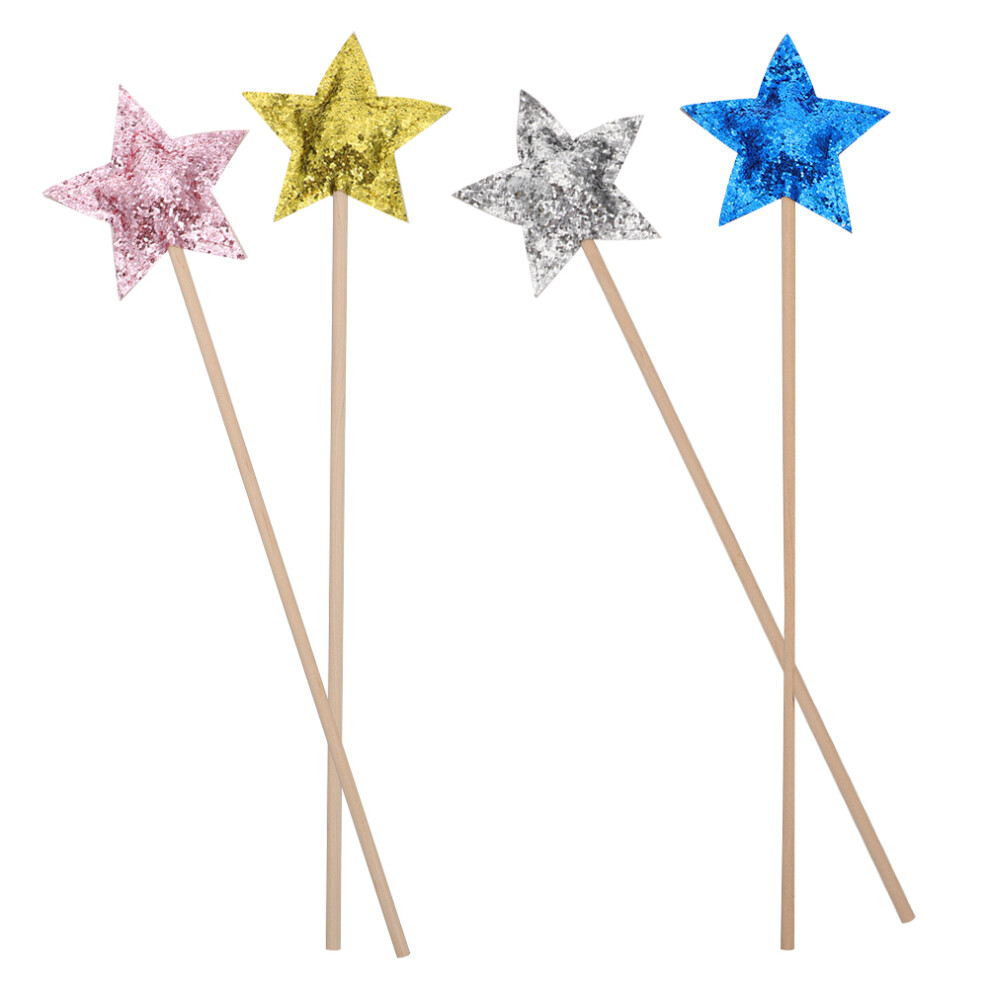 20Pcs Colorful Star Fairy Sticks Cloth Wood Handheld Wands For Girls 3272744693429