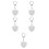 5Pcs Waterproof Personal Alarm Keychain White Mini Security for Women 6