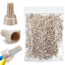 Tan Wire Nut, Winged Wire End Connector Cover, Nut 18-8 AWG, HSP13 Type Screw Terminal for Connecting Electrical Wiring