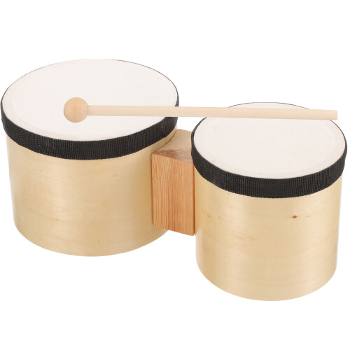 4Pcs Beginner Drum Set Wooden Percussion Instruments Beige Color 2