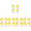 20Pcs Mini Doll Yellow ABS Safe Decorative Hats for Dolls 7