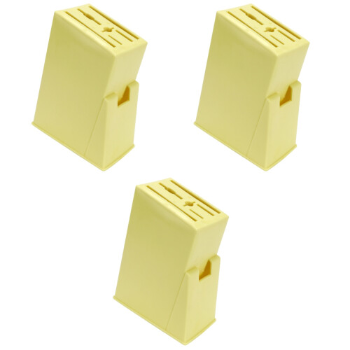 3Pcs Yellow Kitchen Organizer Block Stand Plastic Cutlery Holder 2