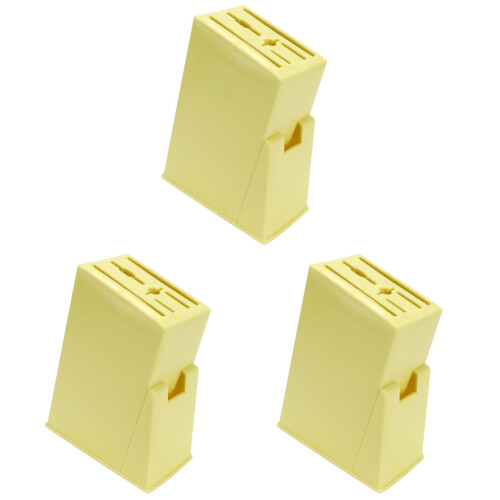 3Pcs Yellow Kitchen Organizer Block Stand Plastic Cutlery Holder 1