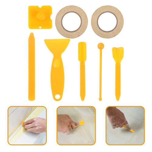 3Sets Plastic Caulking Tools Kit Assorted Color for Home Grout Sealing 2