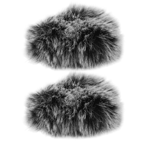 10Pcs Soft Grey Microphone Covers Windproof Furry Lapel Mic Shields 1