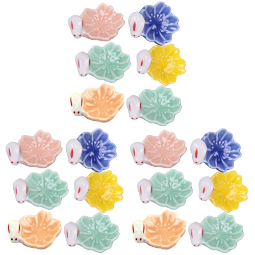 18Pcs Ceramic Chopsticks Rest Rabbit Shape Cute Dining Table Accessory 2