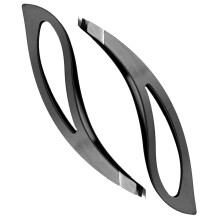 6St Precisie Rvs Eyebrow Clip Tweezers Zwart Met Schuin Punt Ontwerp