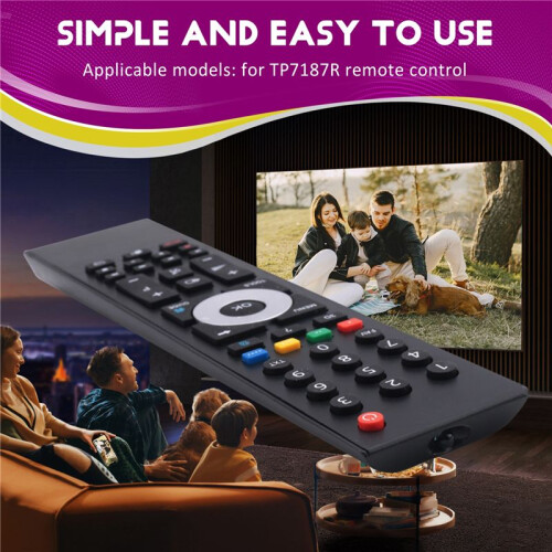TP7187R Remote Control for   TV Replacement Remote Control TP7187R Black 2