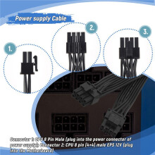 CPU 8-Pins Naar 4+4-Pins ATX-Voedingskabel 8-Pins Naar 8-Pins voor voor COOLER MASTER Enzovoort Modulaire Voeding
