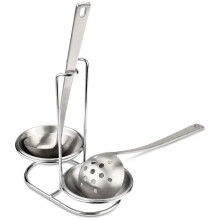 304 Stainless Steel Double Ladles Holder Vertical Spoon Rest Cooking Utensils Stand