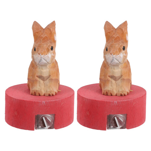 4Pcs Cute Rabbit Shaped Wooden Manual Sharpener Handheld Pencil Tool 2