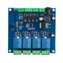 Modbus RTU 4 Way Relay Module 7-24V Relay Module  RS485/TTL Input and Output with Anti Reverse Protection