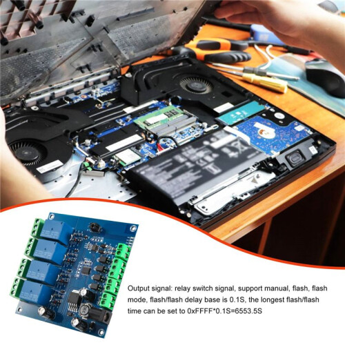 Modbus RTU 4 Way Relay Module 7-24V Relay Module  RS485/TTL Input and Output with Anti Reverse Protection 2